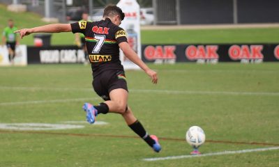 Jett Clearly kicks for goals in rnd 2 (Photo : Steve Montgomery)