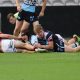 Jay McLaughlin scores on Debut for the Cronulla Sharks in the 2022 Semi Final (Photo : Steve Montgomery)