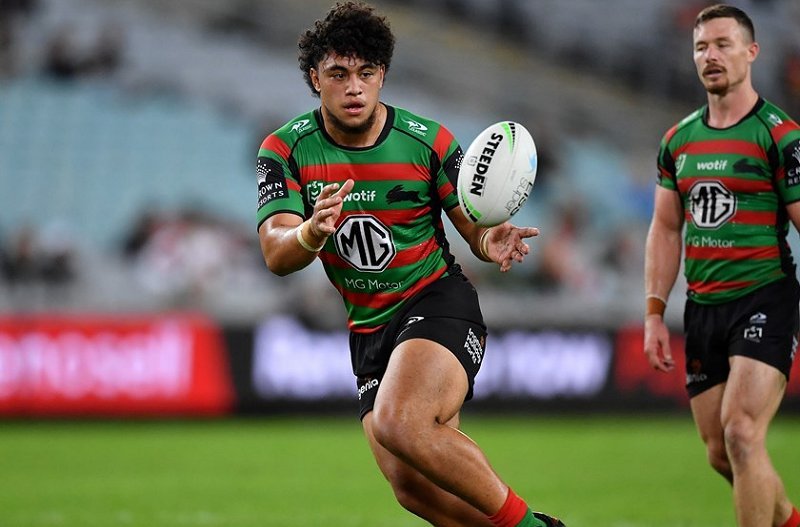 Davvy Moale in action for the South Sydney Rabbitohs.