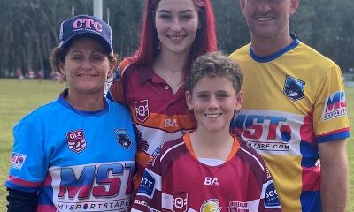 Olivia Palmer with her mum, Jacey, her brother, Macen, and her father, Ben.