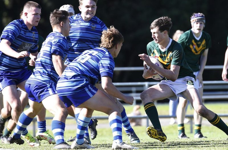 SCHOOLBOYS CUP - Farrer (in green) v Patrician Brothers(in blue). Picture: John Appleyard
