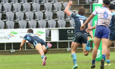 Harrison Hassett dives in for NSWCHS in the U18s clash with NSWCCC (Photo : Brooke Herdegen)