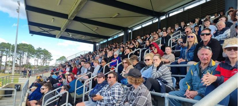 A section of the crowd that turned out at the Jack Neal Oval for the University Shield quarter final between Great Lakes College and Murrumbidgee. (Photo - Great Lakes Advocate)