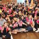 Kempsey High School Year 9 - 10 students with their footy's (Photo : Steve Montgomery)