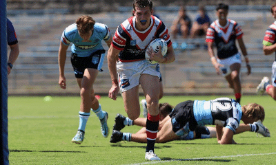 Lachlan Dooner diving in for 1 of his 4 tries in Rnd 3 (Photo's : Steve Montgomery)