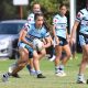 Bianca Cutrupi runs hard for the Cronulla Sharks Tarsha Gale Cup team (Photo : Steve Montgomery)