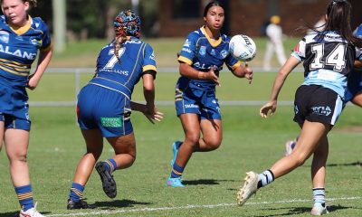 Tallara Bamblett sends the Parramatta eels into attack in round 6. Picture: Steve Montgomery)
