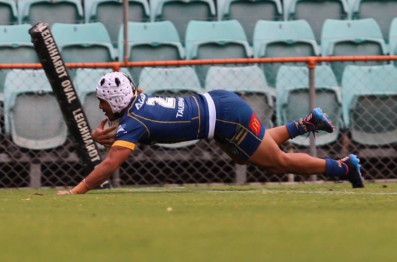 Devonte Vaivela dives in for his second Grand Final try (Photo : Steve Montgomery)