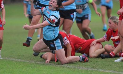 Tia-Jordyn Vasilovski scores the winnng for the Sharks Tarsha Gale Cup team against the Steerlers in Rnd 9 (Photo : Steve Montgomery)