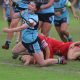 Tia-Jordyn Vasilovski scores the winnng for the Sharks Tarsha Gale Cup team against the Steerlers in Rnd 9 (Photo : Steve Montgomery)