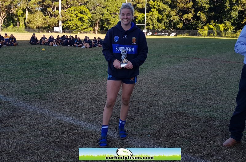 The 2023 Schoolgirl Player of the Tournemnt is : Kasey Reh - Figtree High School (Photo : Steve Montgomery)