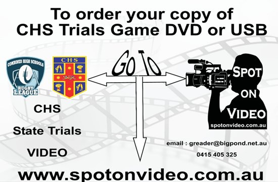 Spot on Video - Order your NSWCHS State u18 trial games here