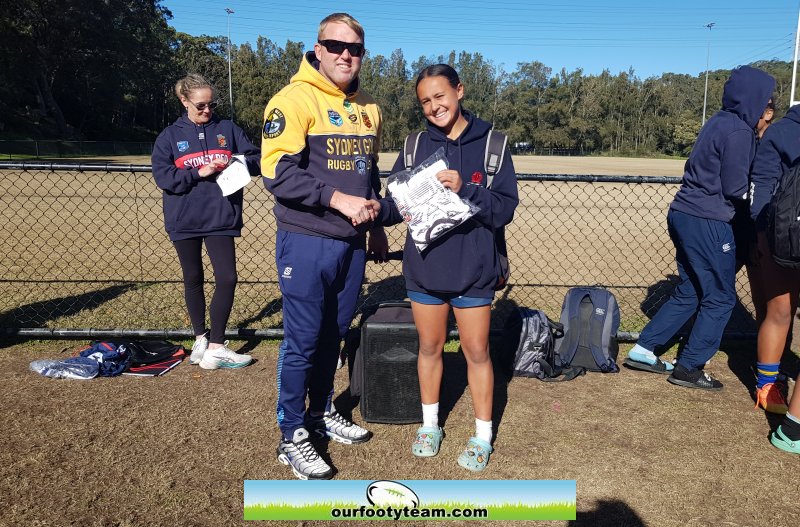 Mr, Jon Wilson & game 1 Player of the Match Waiaria Ellis - Sydney West (Photo : Steve Montgomery))