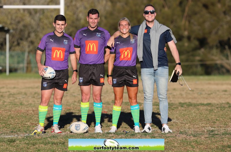 Karra-Lee Nolan officiating at a recent NSWRL Mojo Cup game at Captain Cook Oval (Photo : Steve Montgomery)