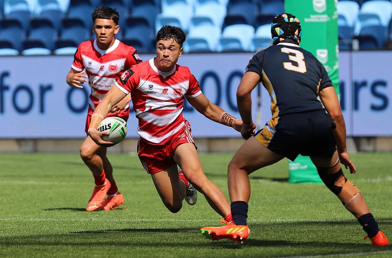 Ray Puru in action in this years Schoolboy Cup National Final against Westfields SHS at Allianz Staduim (Photo : Steve Montgomery)