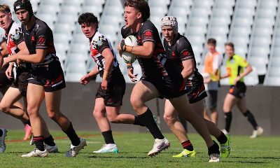 Sharks player Nikora Williams runs thru traffic in last weeks Preliminary Final (Photo - Steve Montgomery)