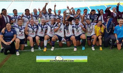 Ipswich girls celebrate their big win. (Photo : Steve Montgomery)