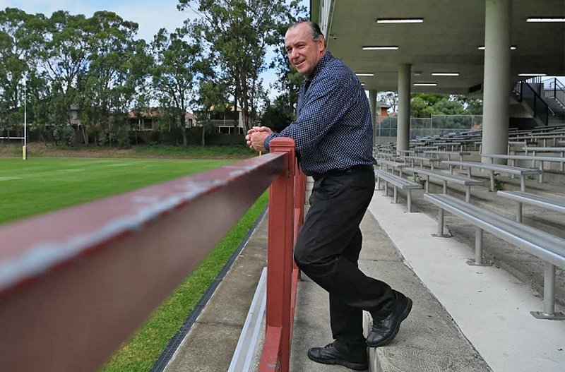 Patrician Brothers head of rugby league Greg Beacroft at the school’s playing field. Photo credit: Kate Geraghty