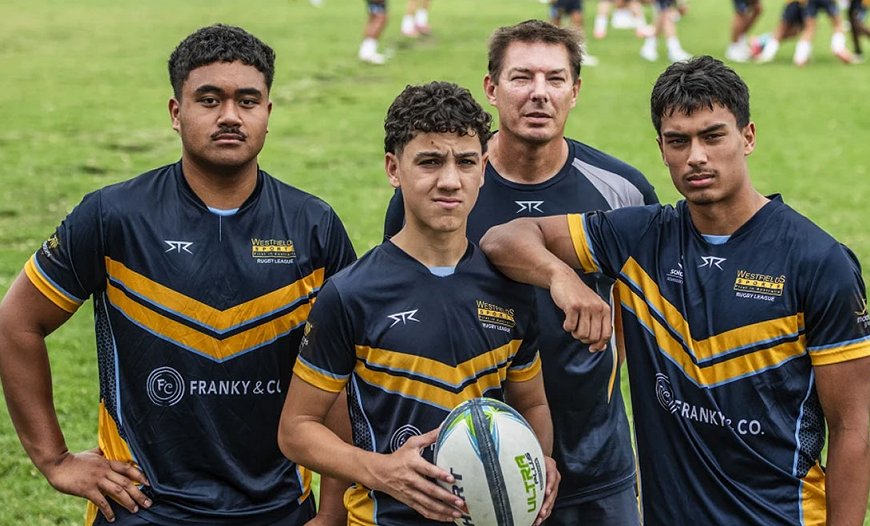 Patrician Brothers head of rugby league Greg Beacroft at the school’s playing field. Photo credit: Kate Geraghty