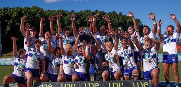 NZ Warriors celebrate winning the Harold Matthews Cup grand final again (Photo : photosport.nz)