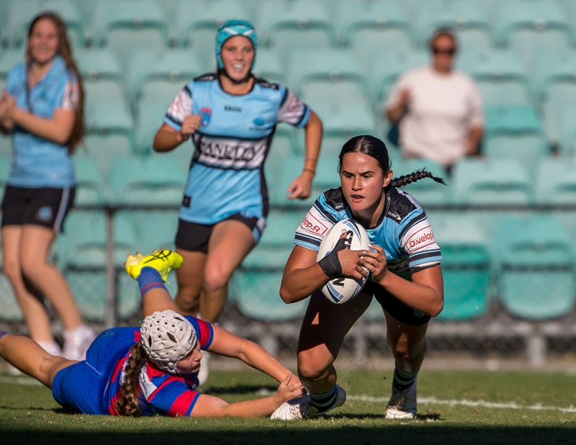 Sharks score in the NSWRL Tarsha Gale Cup Preliminary Final (Photo : Adam Wrightson)