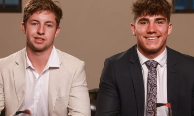 Wynnum Manly Seagulls team mates Shaun Packer and Blake Moore were awarded this year’s Auswide Bank Mal Meninga Cup Player